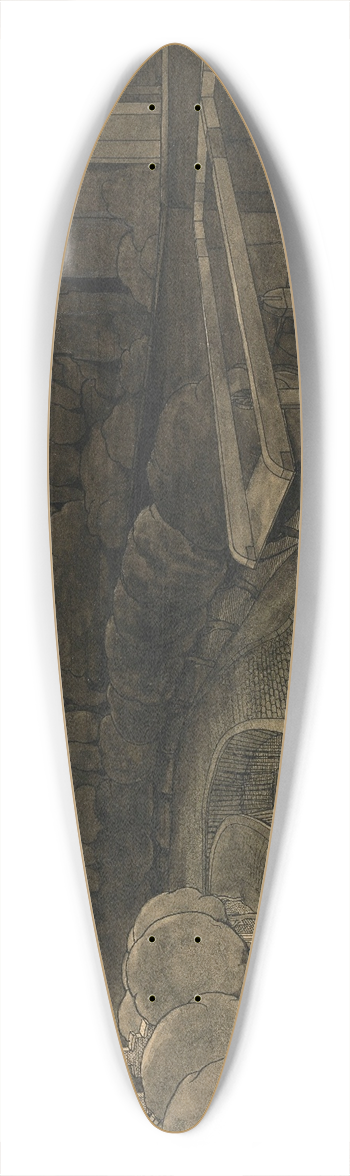 Charles Doudelet - Hjalmar 39.3 inch art pintail longboard deck