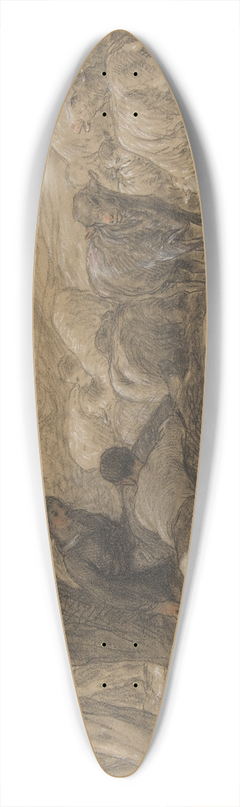 Charles Emile Jacque - Tending the Sheep 39.3 inch art pintail longboard deck