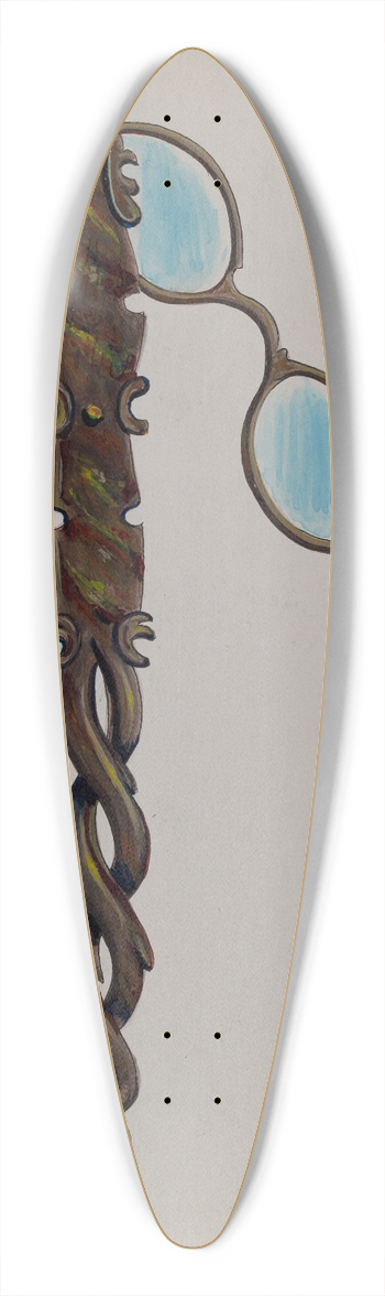 Charles Enjoian - Tortoise Shell Lorgnette 39.3 inch art pintail longboard deck