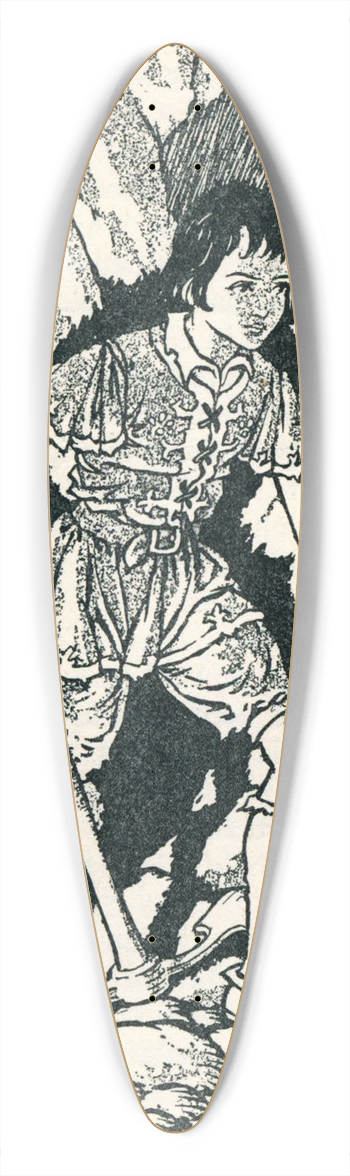 Charles Folkard - Curdie kept quite still 39.3 inch art pintail longboard deck