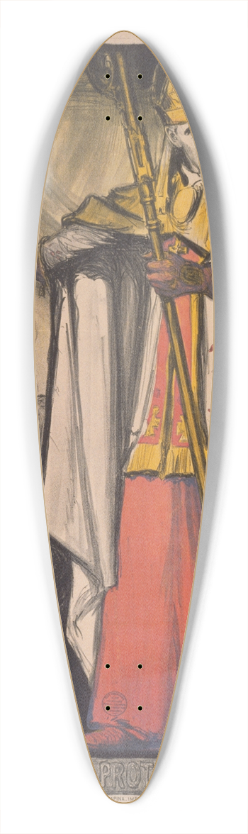 Charles Fouqueray - Le Cardinal Mercier protge la Belgique 39.3 inch art pintail longboard deck
