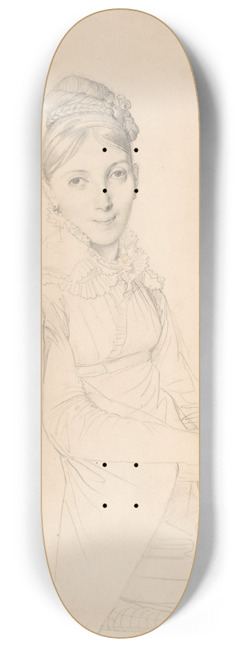 Jean Auguste Dominique Ingres - Portrait of a Seated Lady 8.25 inch art skate deck