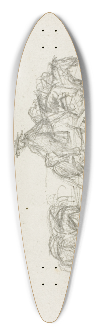Charles Franois Daubigny - Study 39.3 inch art pintail longboard deck