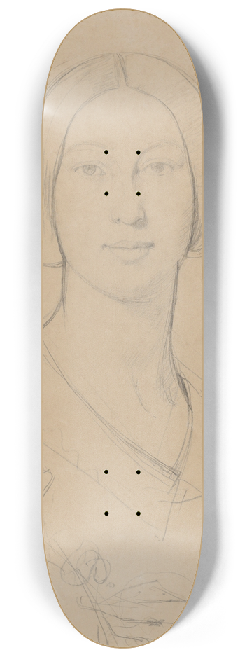 Jean Auguste Dominique Ingres - Portrait of Madame Paul Meurice, ne Palmyre Granger 8.25 inch art skate deck