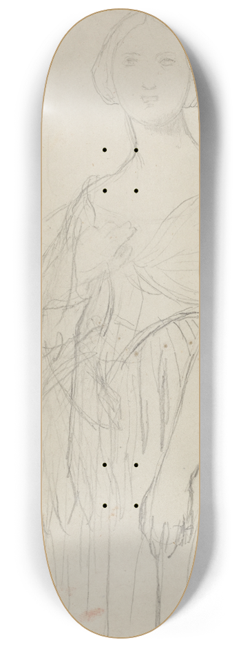 Jean Auguste Dominique Ingres - Sketch for Madame Moitessier 8.25 inch art skate deck