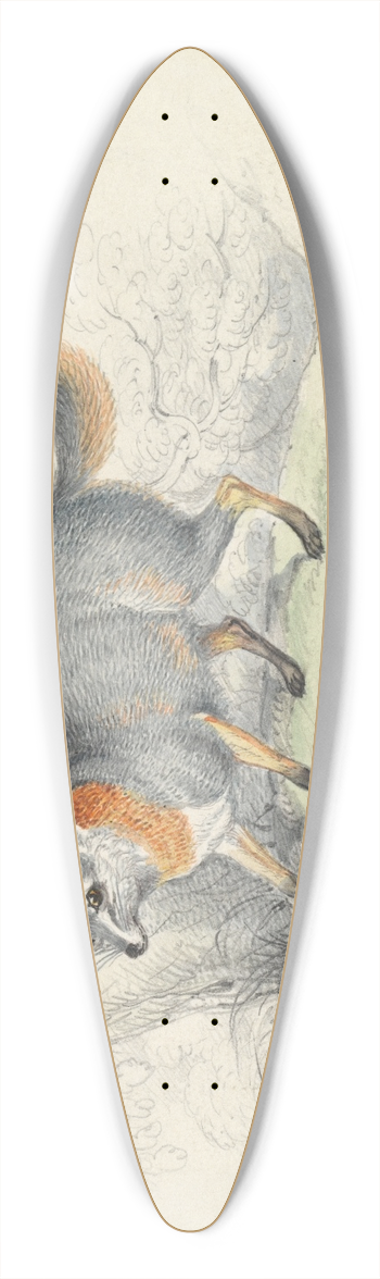 Charles Hamilton Smith - Gray Fox 39.3 inch art pintail longboard deck