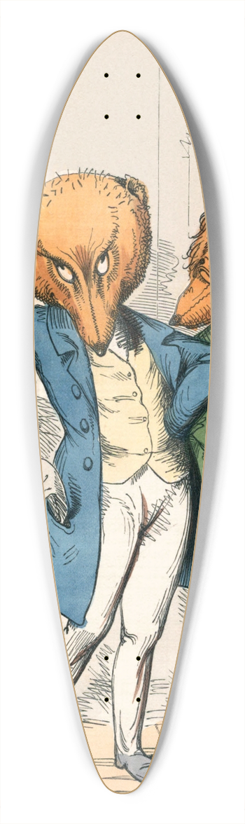 Charles Henry Bennett - The Fox That Was Docked 39.3 inch art pintail longboard deck