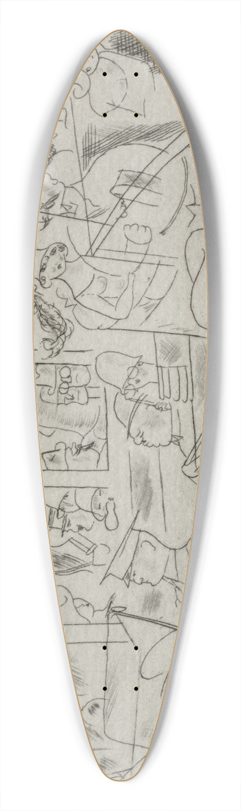 Charles Laborde - Traffic, Montmartre 39.3 inch art pintail longboard deck