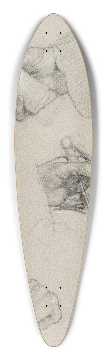 Charles Lucy - Study of Hands 39.3 inch art pintail longboard deck