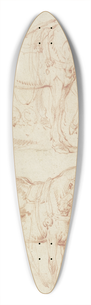 Charles Parrocel - Je zwei beisammen stehende Pferde 39.3 inch art pintail longboard deck