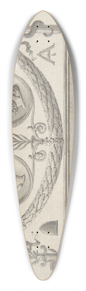 Charles Percier - Vignette with Two Portrait Medallions 39.3 inch art pintail longboard deck