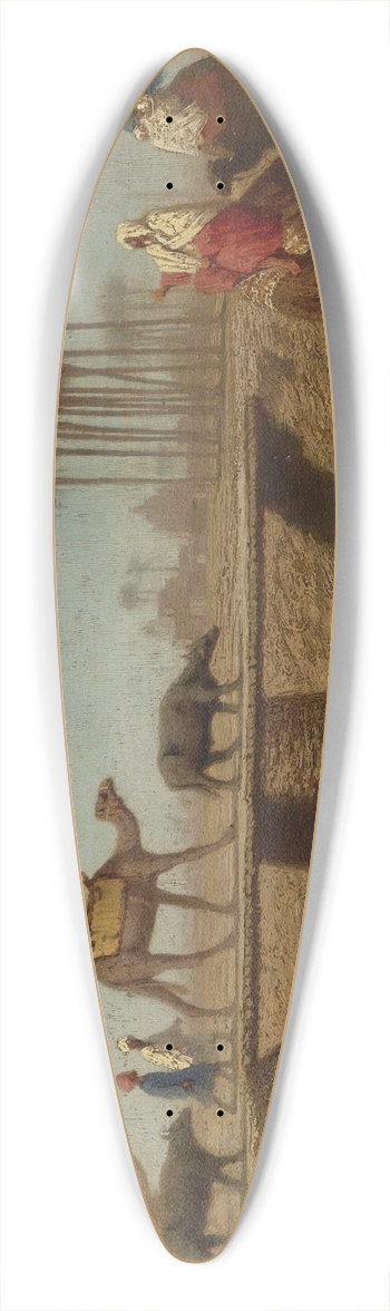 Charles Thodore Frre - A Bridge, High Egypt 39.3 inch art pintail longboard deck