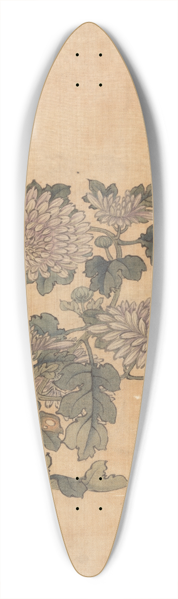 Chen Hongshou - Chrysanthemum 39.3 inch art pintail longboard deck