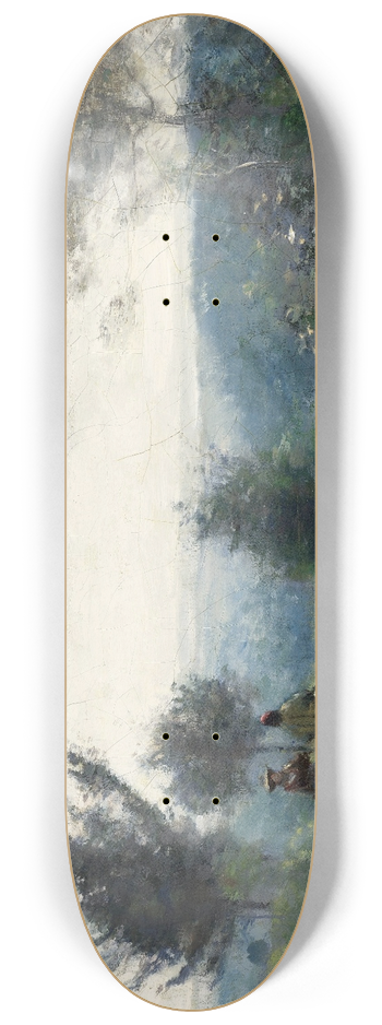 Jean-Baptiste-Camille Corot - La Rencontre matinale sur les hauteurs de Svres 8.25 inch art skate deck
