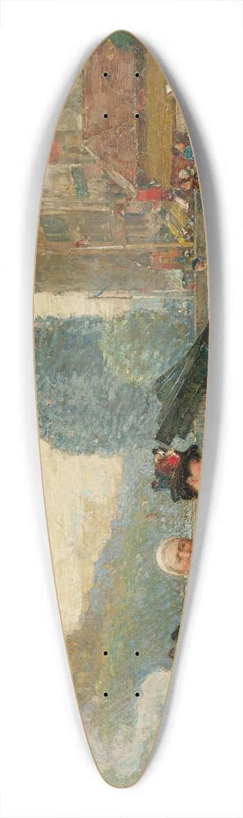 Childe Hassam - Quai St. Michel 39.3 inch art pintail longboard deck