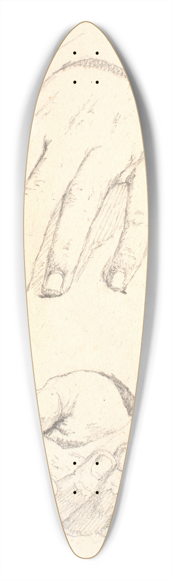 Christen Kbke - Studier af hnder 39.3 inch art pintail longboard deck