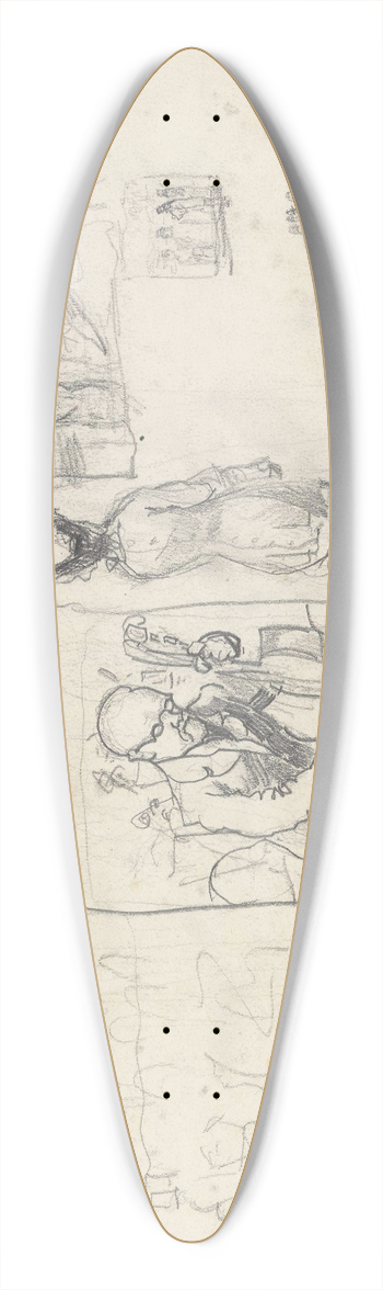 Christian Krohg - Composition studies 39.3 inch art pintail longboard deck