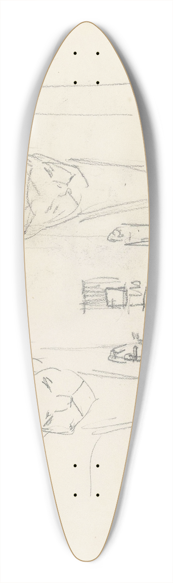 Christian Krohg - Composition study 39.3 inch art pintail longboard deck