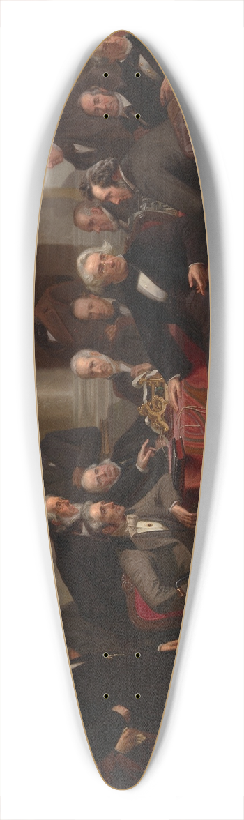 Christian Schussele - Men of Progress 39.3 inch art pintail longboard deck