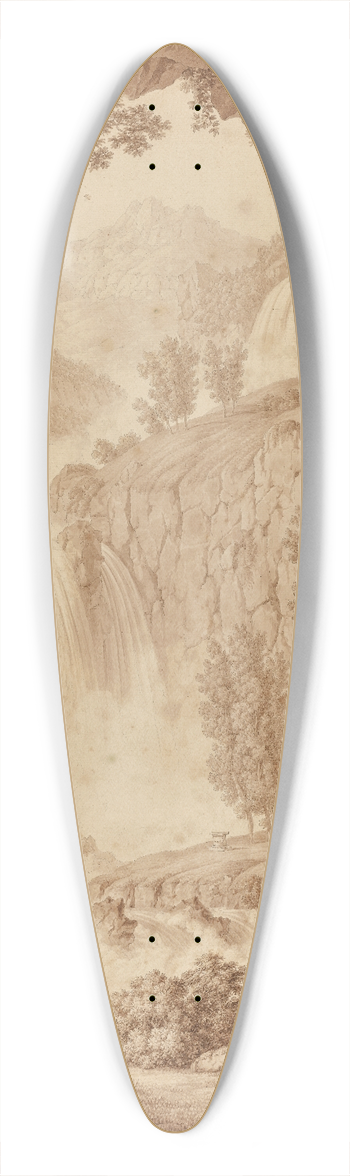 Christoph Henrich Kniep - A Shepherd and Muses by a Waterfall 39.3 inch art pintail longboard deck