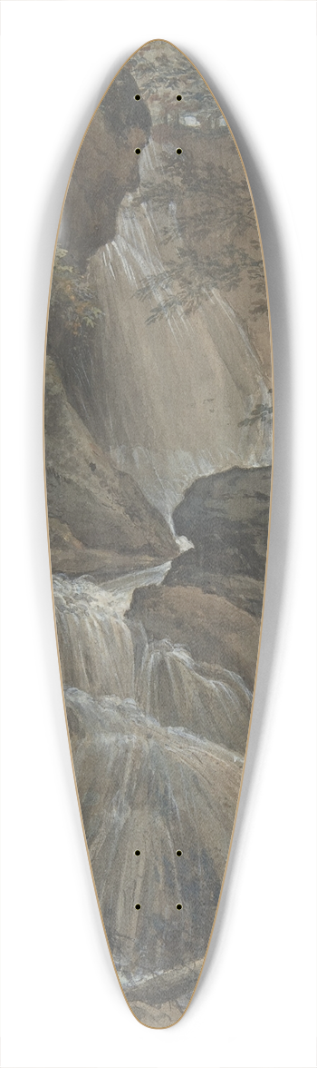 Christoph Nathe - A Waterfall in a Forest at Langhennersdorf 39.3 inch art pintail longboard deck