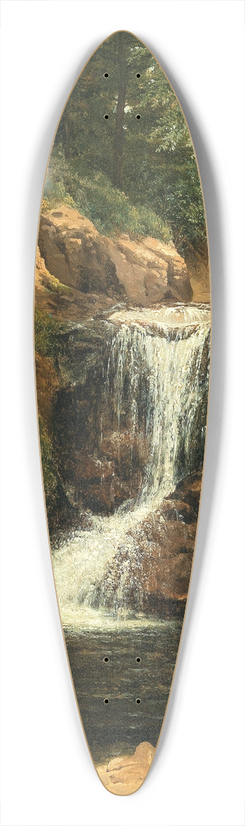 Circle of Friedrich Gauermann - Red deer by a pond 39.3 inch art pintail longboard deck