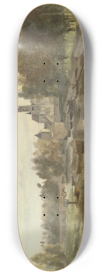 Jean-Baptiste-Camille Corot - Vue de Moret-sur-Loing 8.25 inch art skate deck