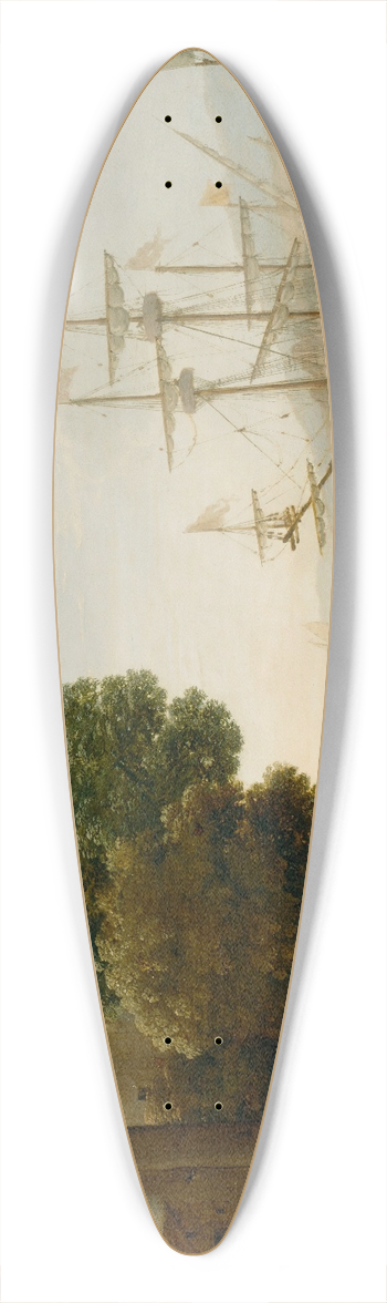 Claude Lorrain - A Seaport at Sunset 39.3 inch art pintail longboard deck