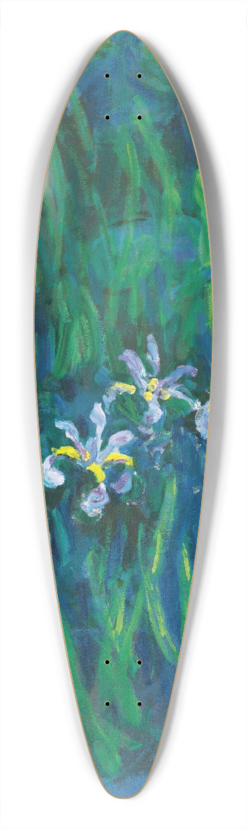Claude Monet - Iris 39.3 inch art pintail longboard deck