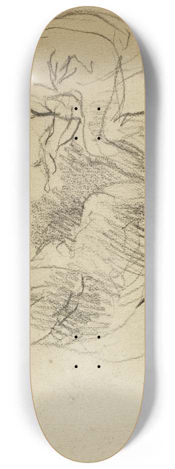 Jean-Baptiste Carpeaux - Etude de deux personnes assises lune en face de lautre 8.25 inch art skate deck