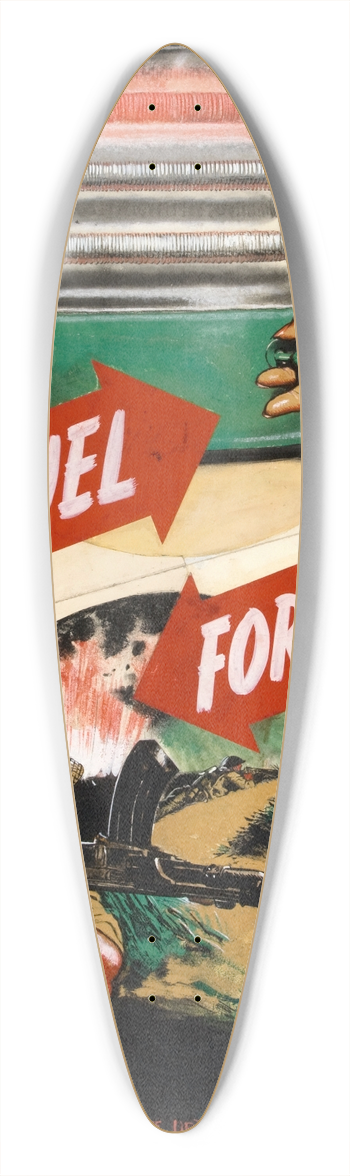Clive Uptton - Save fuel for battle 39.3 inch art pintail longboard deck