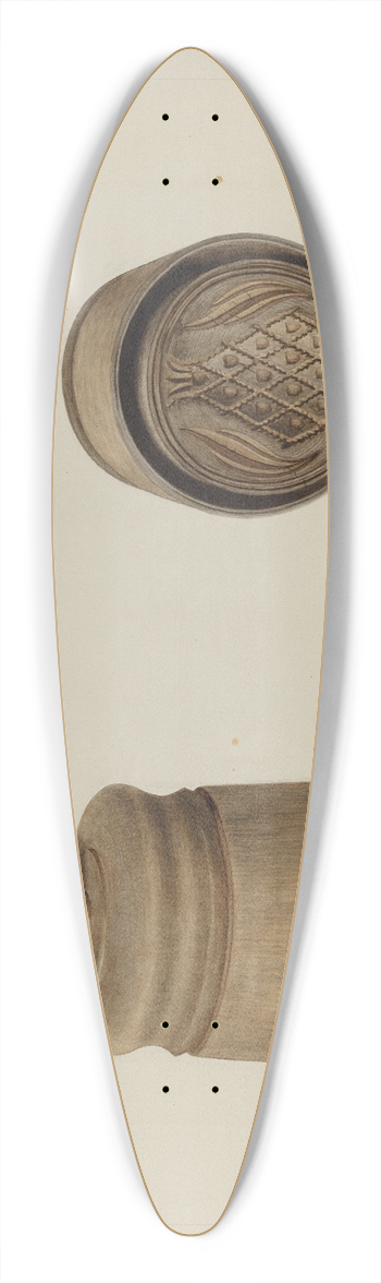 Clyde L. Cheney - Pa. German Butter Mold 39.3 inch art pintail longboard deck