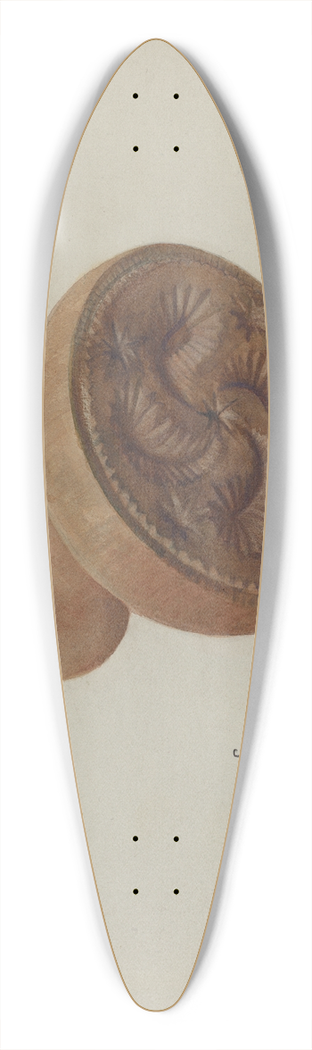 C. Mansfield - Pa. German Butter Mold 39.3 inch art pintail longboard deck