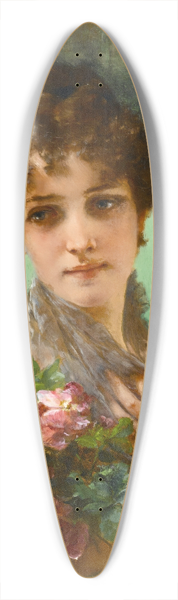 Conrad Kiesel - The wild roses 39.3 inch art pintail longboard deck
