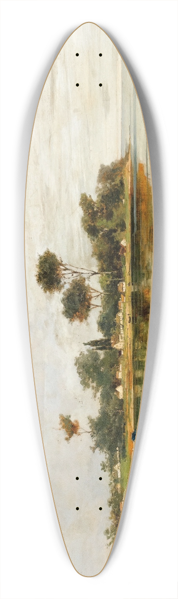Constantinos Volanakis - Elegant Figures At The Shore 39.3 inch art pintail longboard deck