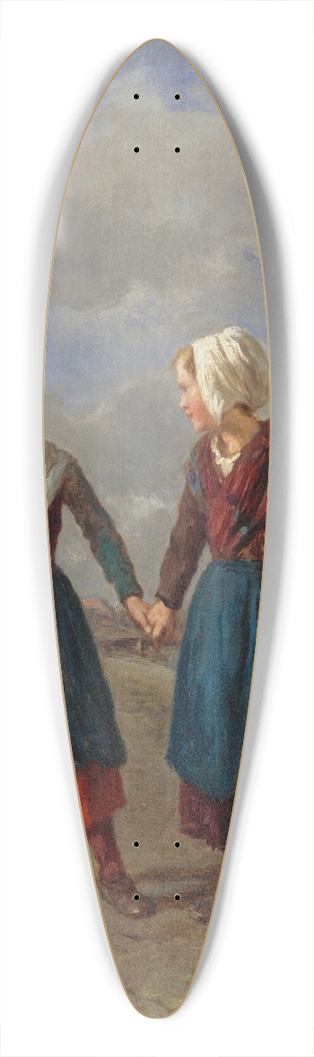 Constant Troyon - Two Young Girls 39.3 inch art pintail longboard deck