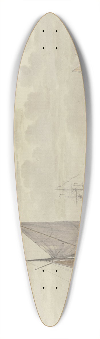 Cornelis de Grient - Vor Anker liegende Segelschiffe 39.3 inch art pintail longboard deck