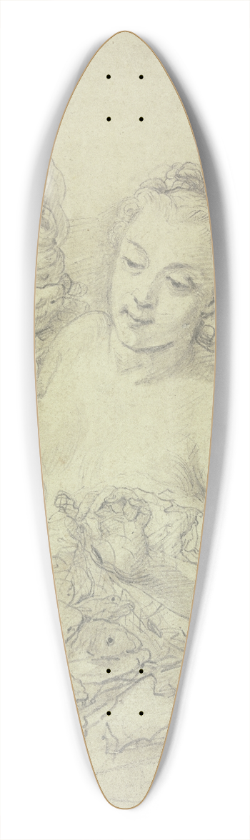 Cornelis De Wael - Mdchen mit Triton und Fischen 39.3 inch art pintail longboard deck