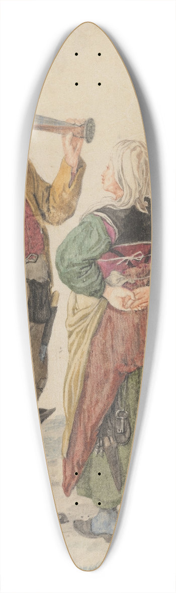Cornelis Dusart - Peasant Couple with a Drinker 39.3 inch art pintail longboard deck