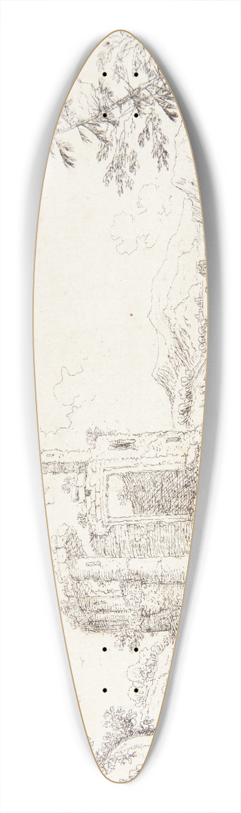 Cornelis Matthieu - Landskab med en gedehyrde 39.3 inch art pintail longboard deck