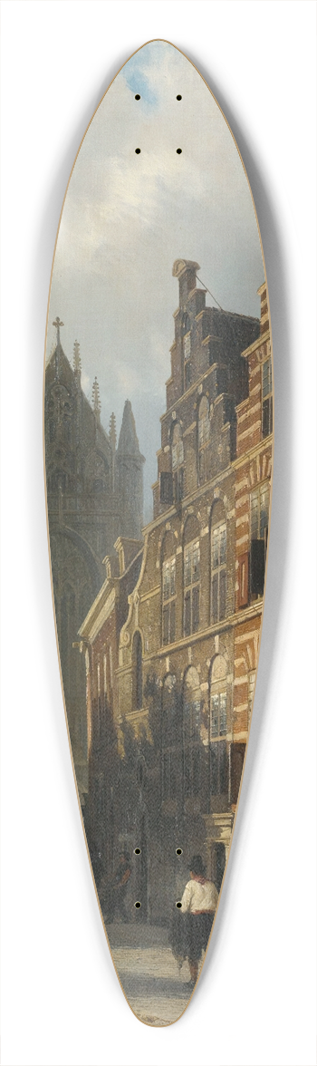 Cornelis Springer - The Kerkgracht In Leiden 39.3 inch art pintail longboard deck