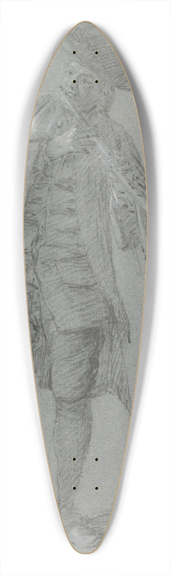 Cornelis Troost - Flute-playing cavalier 39.3 inch art pintail longboard deck