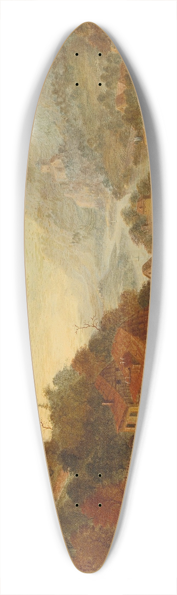 Cornelis Verdonck - Idealised Rhine landscape 39.3 inch art pintail longboard deck