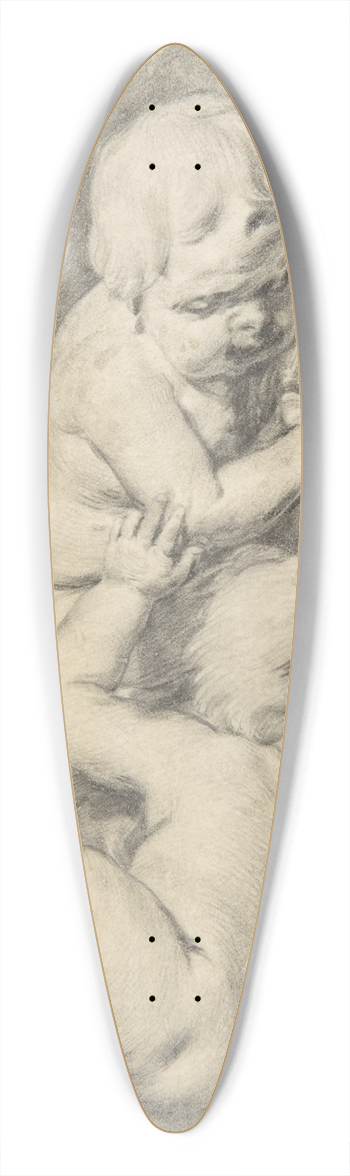 Cornelis Visscher - Two Boys with a Puppy 39.3 inch art pintail longboard deck
