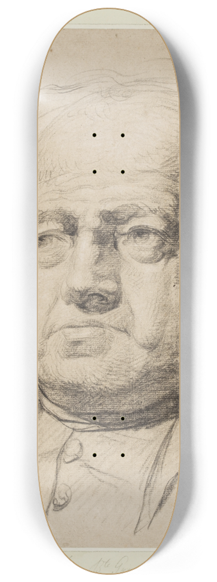 Jean-Baptiste Greuze - Half-Length Portrait of an Old Man 8.25 inch art skate deck