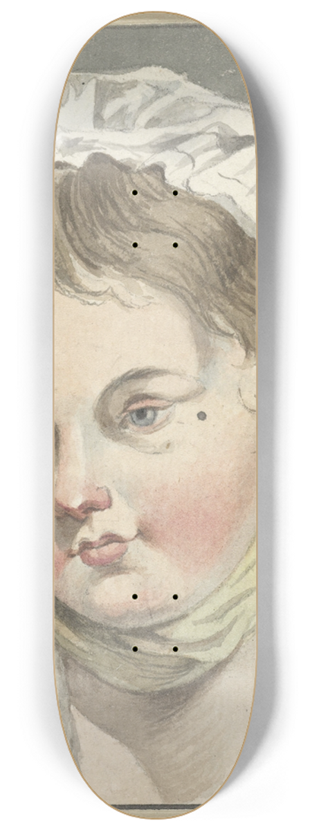 Jean-Baptiste Greuze - Head of a girl 8.25 inch art skate deck