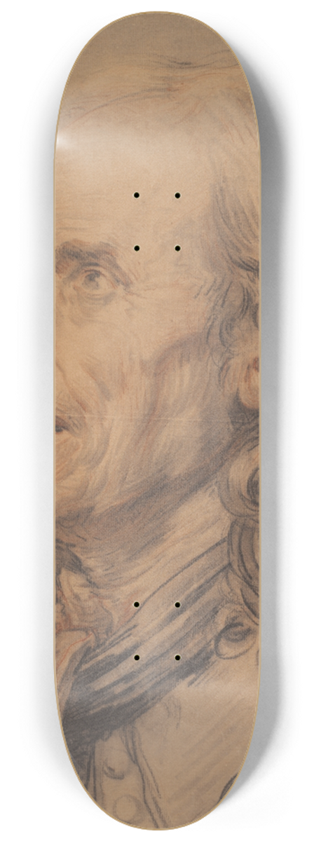 Jean-Baptiste Greuze - Head of an Old Man, Study for A MarriageContract 8.25 inch art skate deck