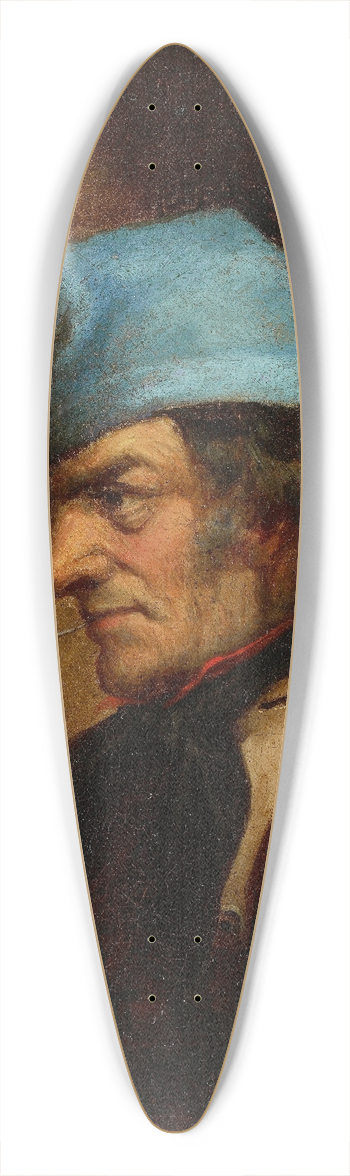 Cornelius David Krieghoff - Habitant with Blue Tuque and Pipe 39.3 inch art pintail longboard deck