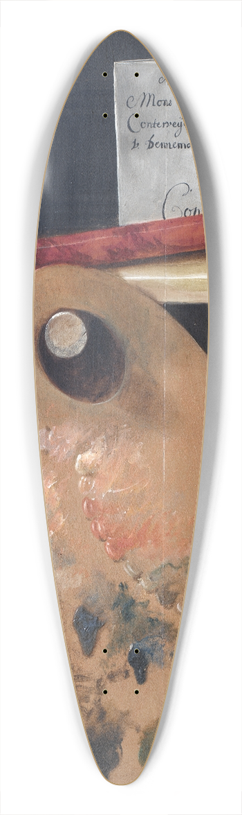 Cornelius Norbertus Gijsbrechts - Cut-Out Trompe Loeil Easel With Fruit Piece 39.3 inch art pintail longboard deck