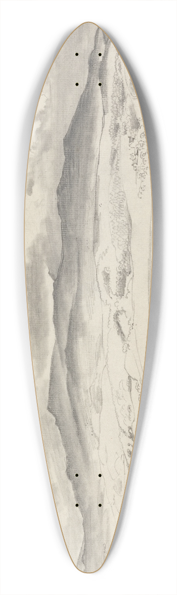 Cornelius Varley - Mountain Panorama in Wales, Cader Idris 39.3 inch art pintail longboard deck